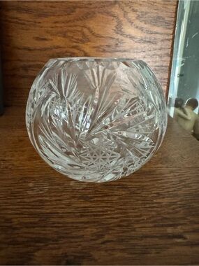 Small Rose Bowl Clear Cut Crystal Dish